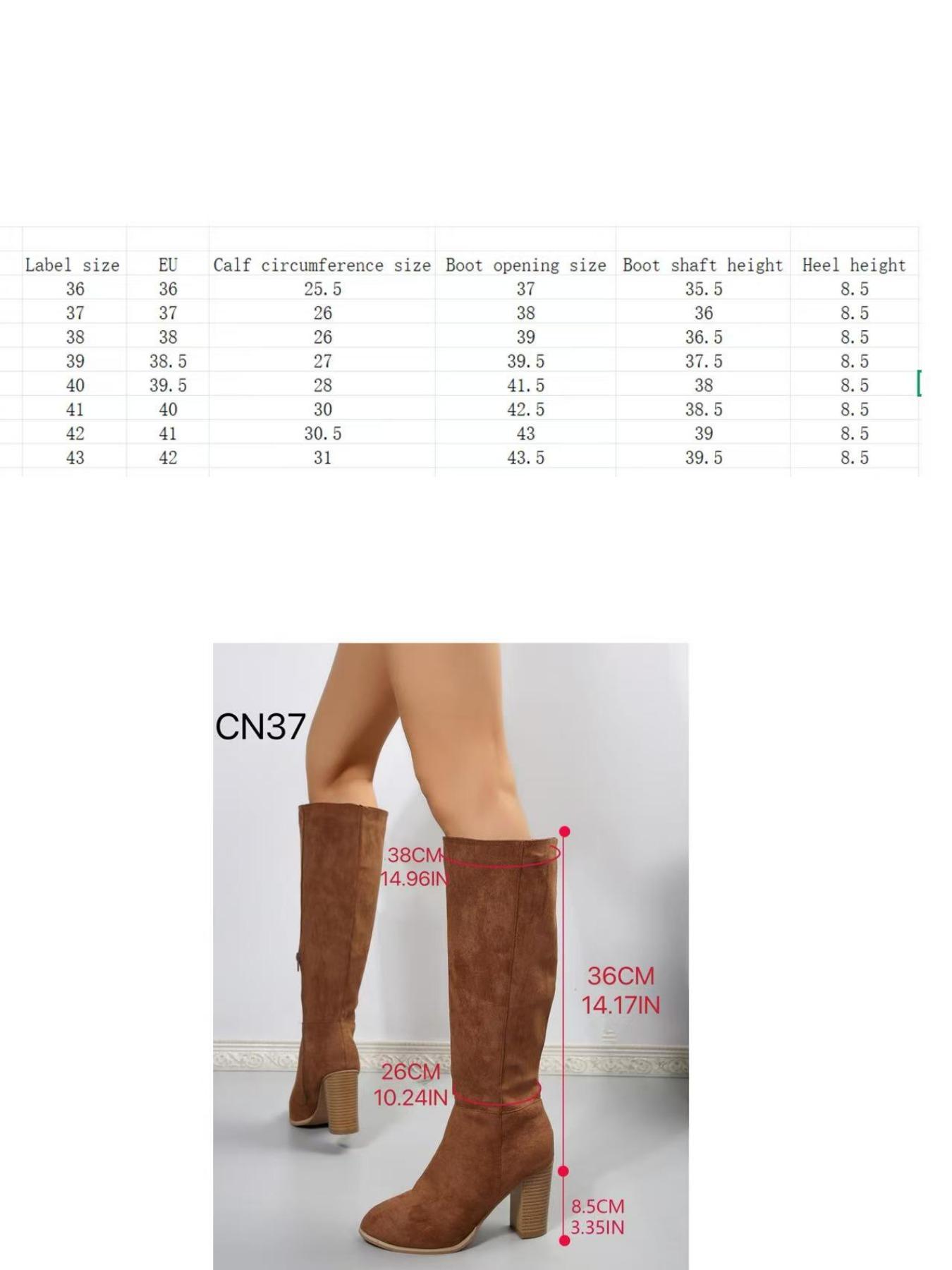 Women's Fashionable Solid Zipper Design Boots, Casual Comfortable Knee High Heels Boots for Daily Wear, Non-slip All Match Pointed Toe Winter Shoes for Party, Club, Brown, Elegant Boots