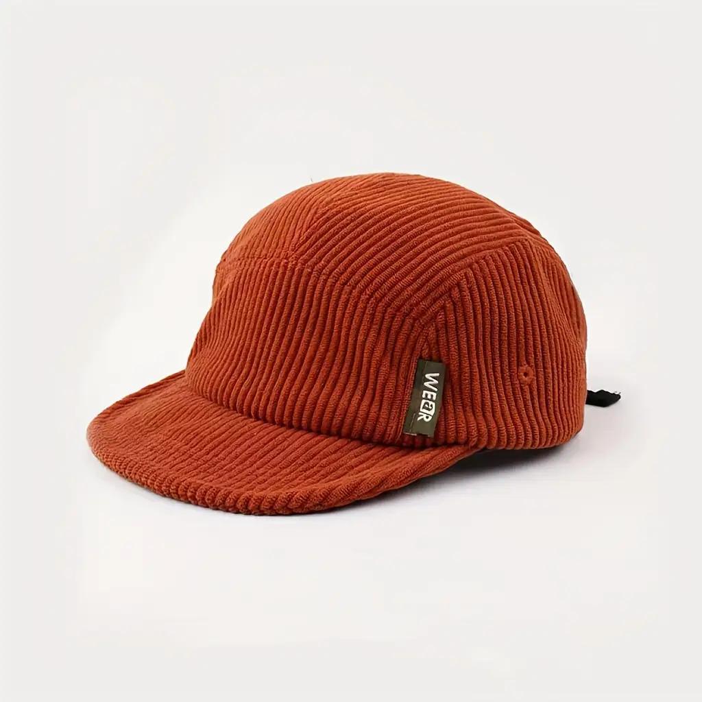 Solid Color Men's Women Corduroy Baseball Cap Outdoor Casual Vintage Soft Brim Five-Panel Hat