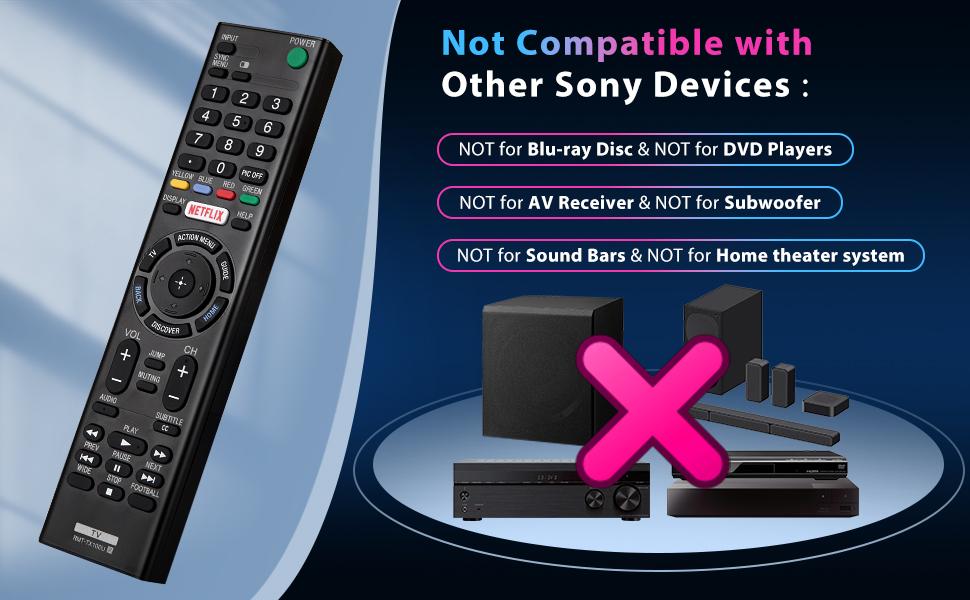 SQ-RDC001 Universal for Sony TV Remote Control Replacement Compatible with Sony Bravia Smart LCD LED HD TVs RMT-TX100U