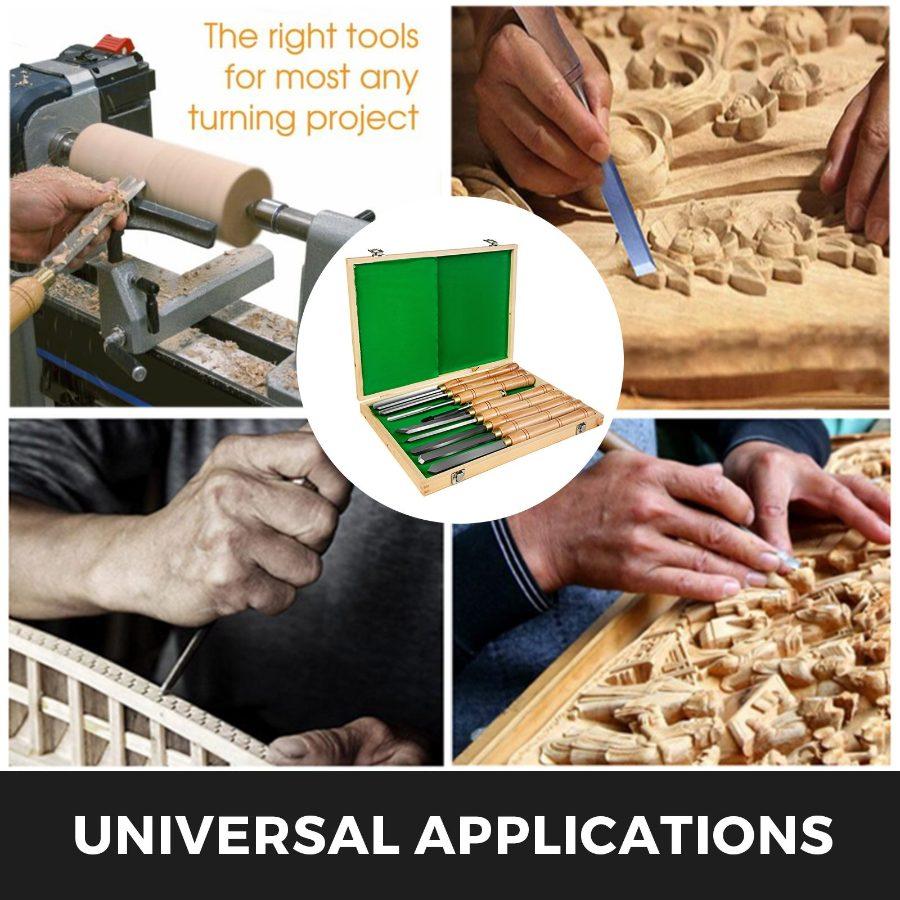 VEVOR 8 Piece Wood Lathe Chisel Set, HSS Steel Wood Carving Cutting Tools for Hardwood, Includes Bonus Chisel Wooden Storage Case