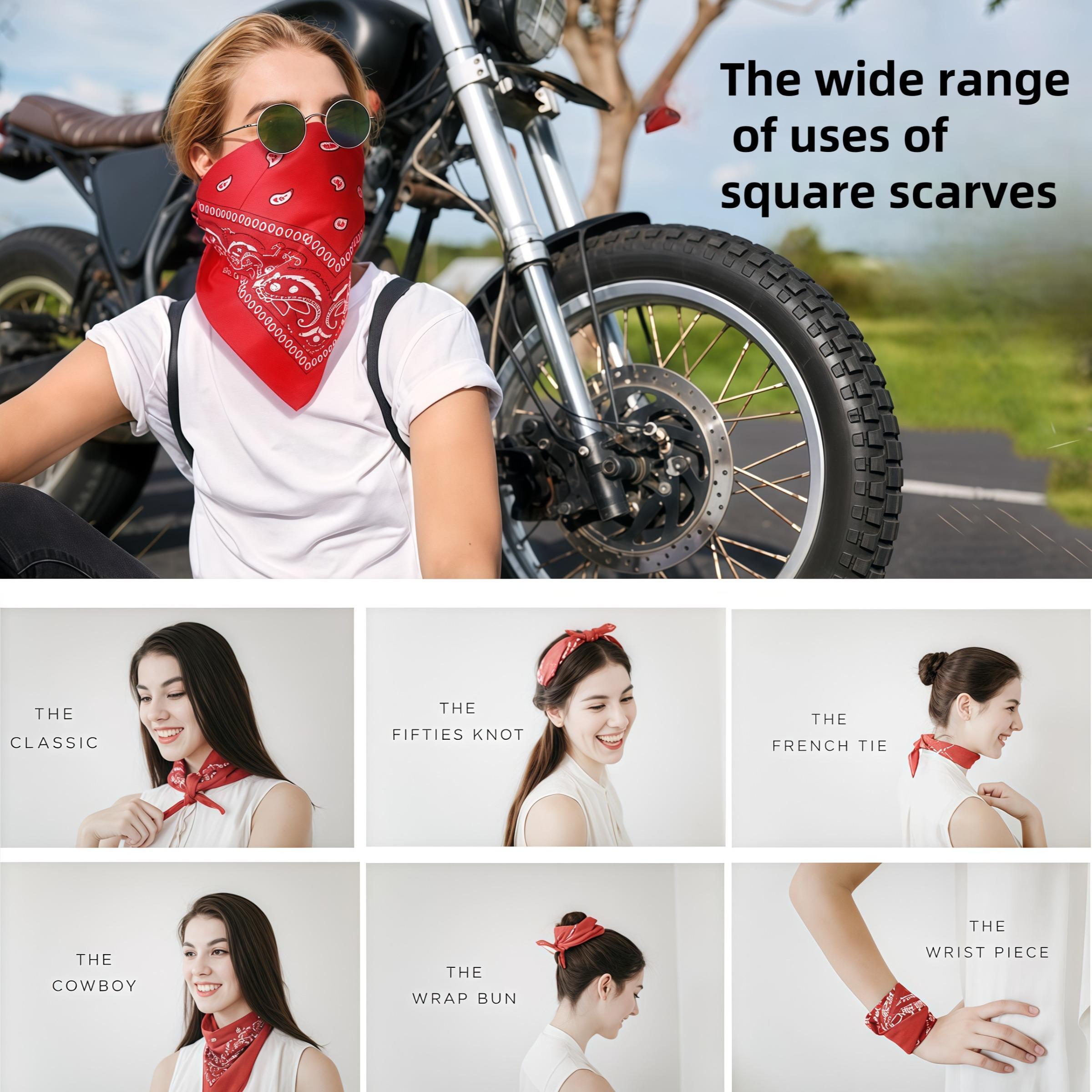 Random Color Bandana, 6 Counts/set Square Sports Headband, Versatile Hip Hop Style Headband for Outdoor Cycling Climbing, Sports & Outdoor Accessories