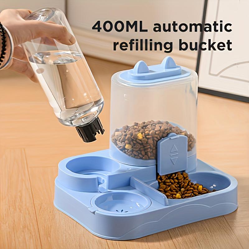 Automatic Cat Feeder and Water Dispenser, Dual Function Pet Food Station, Durable Plastic, Easy Clean, No Battery Needed, 8.46x7.68x6.69 Inch