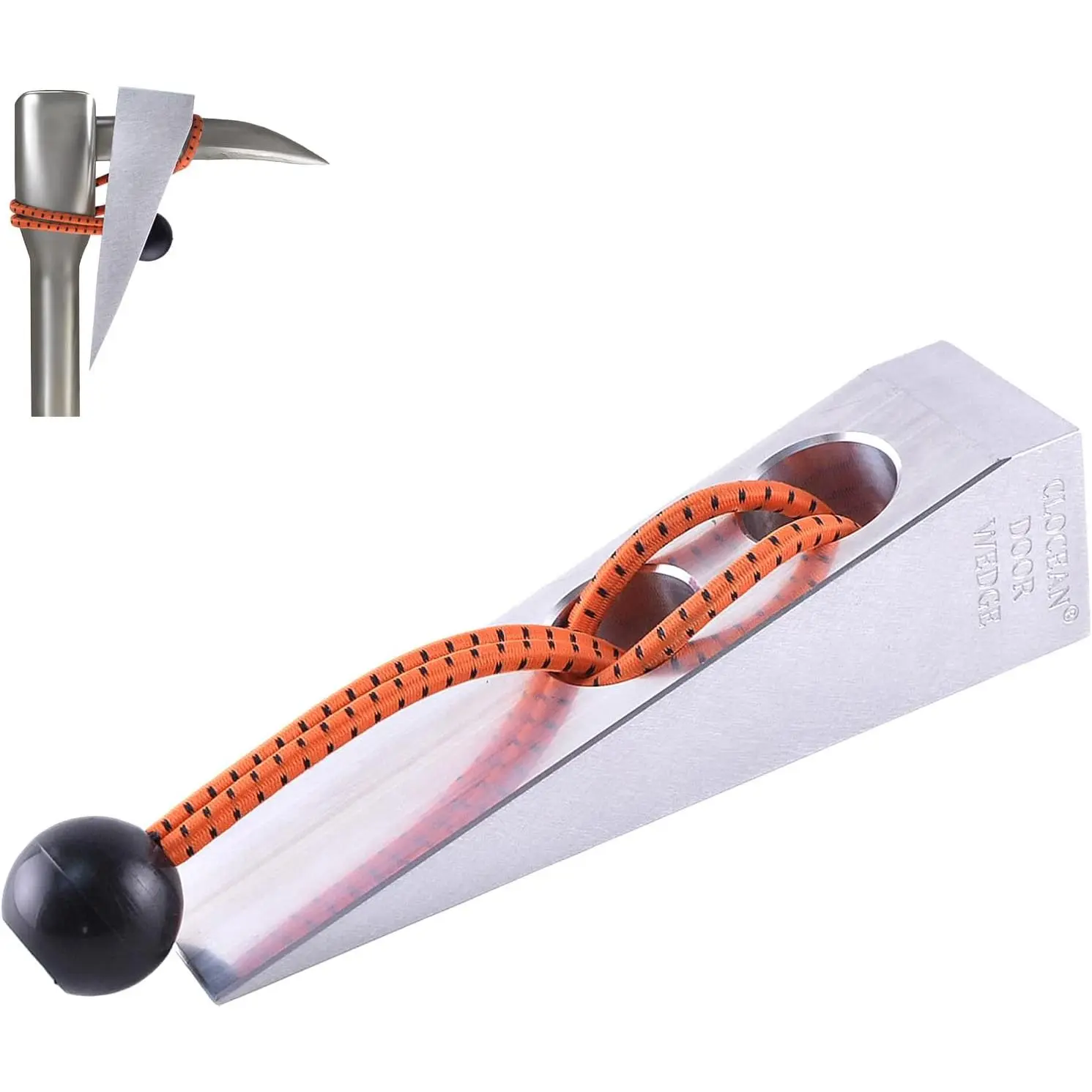 Firefighter  Wedge with Bungee Cord, Durable and Handy Firefighting Wedge, Metal Firefighter Door Wedge to Pair  with Halligan or FuBar Tool, Made of 6061-T6