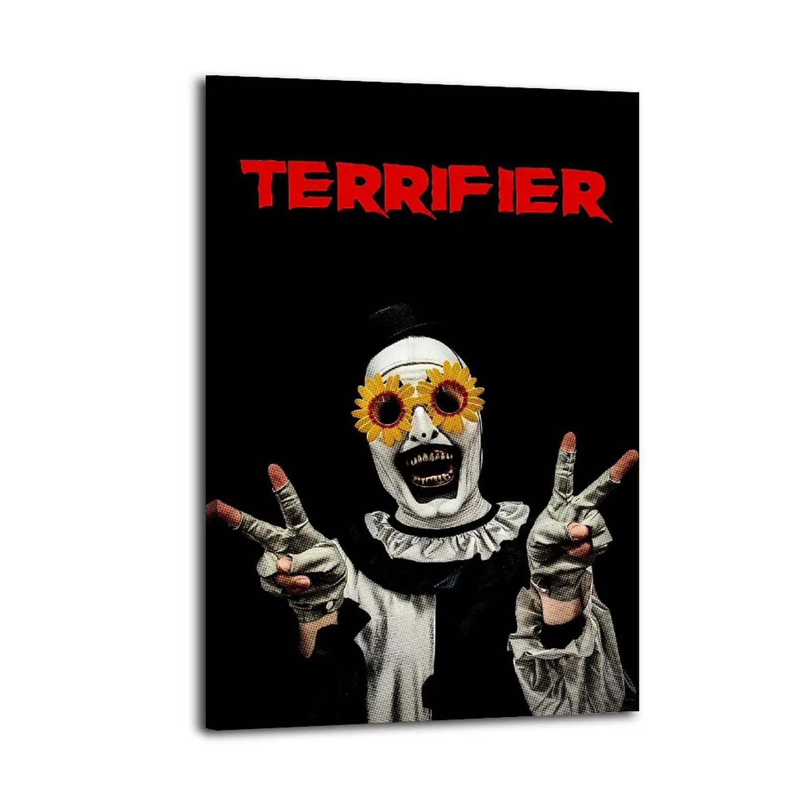 Terrifier Art The Clown with Flowers Canvas Prints | Bedroom Art | Bathroom Art | Trendy Wall Art | Funky Wall Art