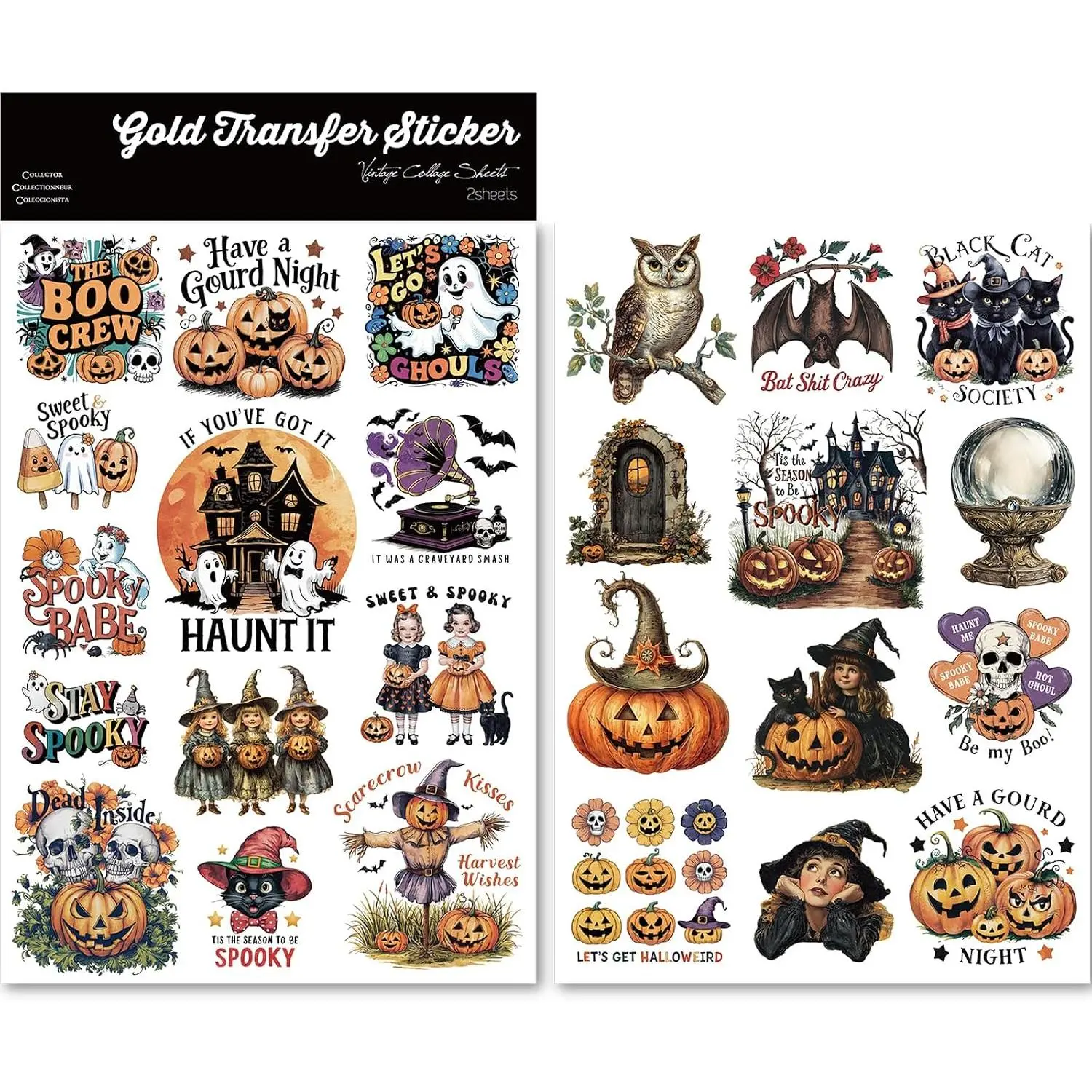 Rub  Transfer Stickers  UV-DTF Cold  Craft Supplies for Glass   Stone (Halloween)