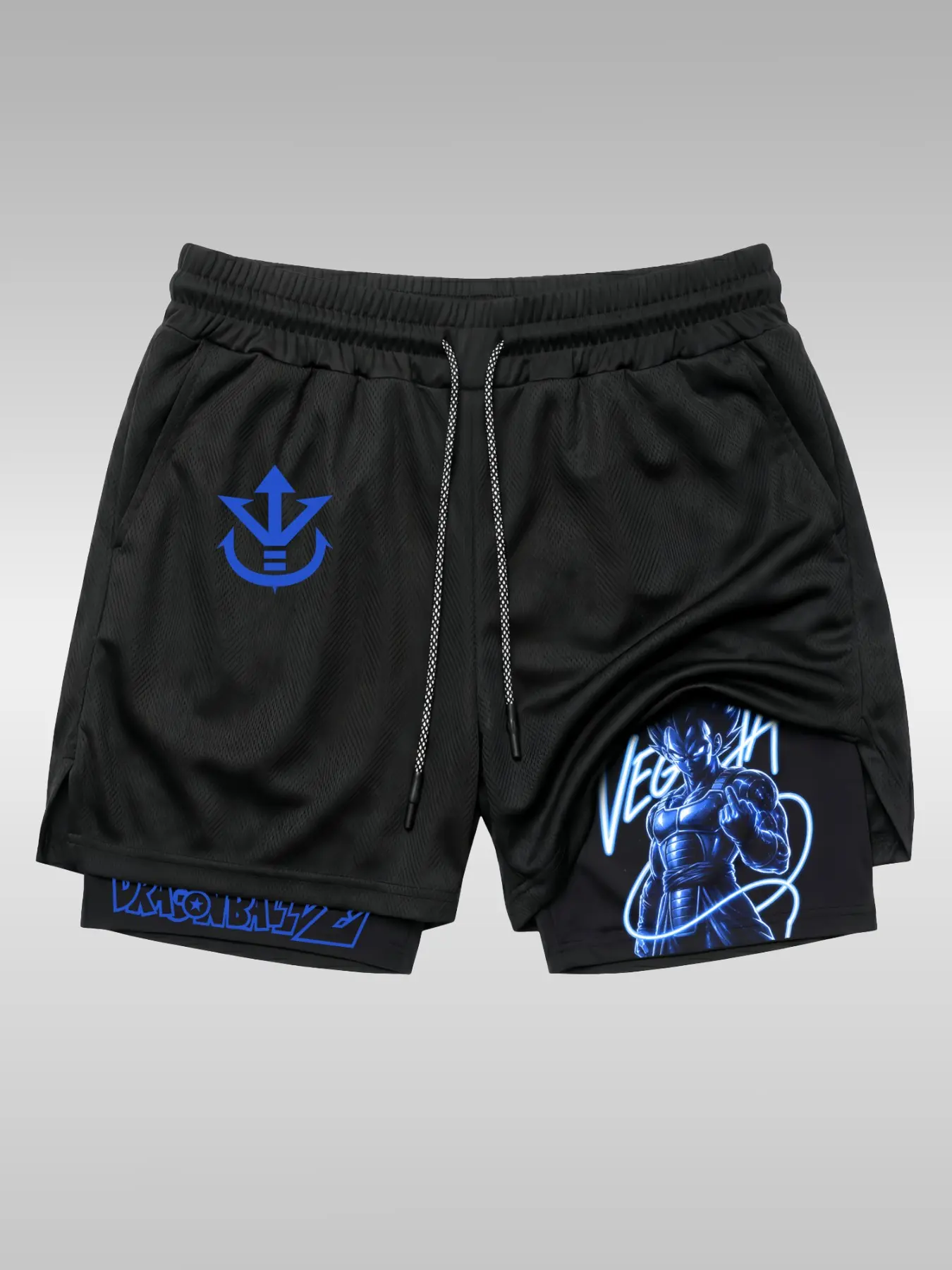 Men's & Women's 2 in 1 Drawstring Waist Shorts, Quick Dry Swim Trunks, Loose Casual Pocket Track Shorts, Workout Clothes, Activewear