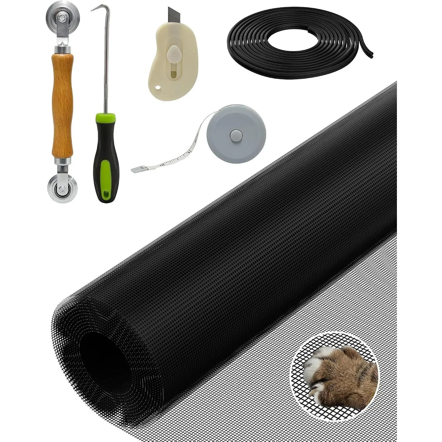 Window Screen Door Repair Kit | 48"x118", Durable Mesh Screen with Tools, DIY Window/Sliding Door/Porch Screens  for  & RV & Patio