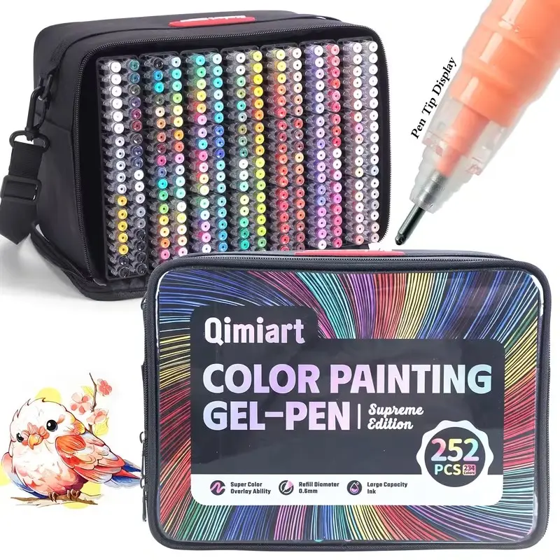Languo Gel Pen Set, 252pcs/234 Colors, 0.6mm Tip, Smooth Writing, Rich Colors, Large Ink Capacity, Art Supplies, DIY, Journaling, Coloring