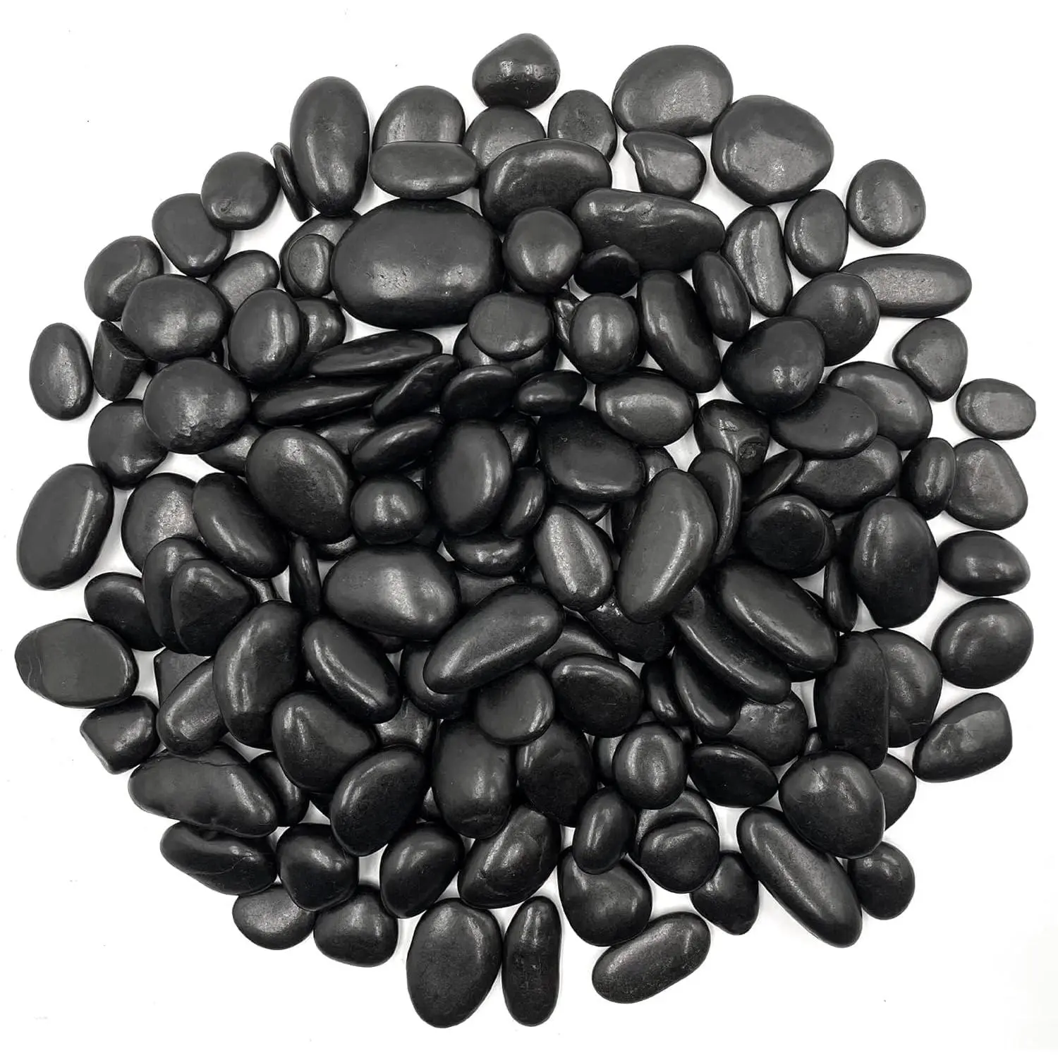 2.5lb Black Pebble Rocks 3/8-1 Inch Polished  Aquarium Gravel Decorative Fish  Rocks Garden Landscaping Decor