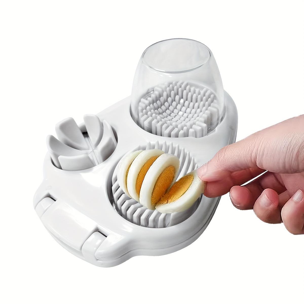 1pc Egg Slicer, Egg Cracker, and Fancy Egg Cutter - 3-in-1 Egg Slicing Tool