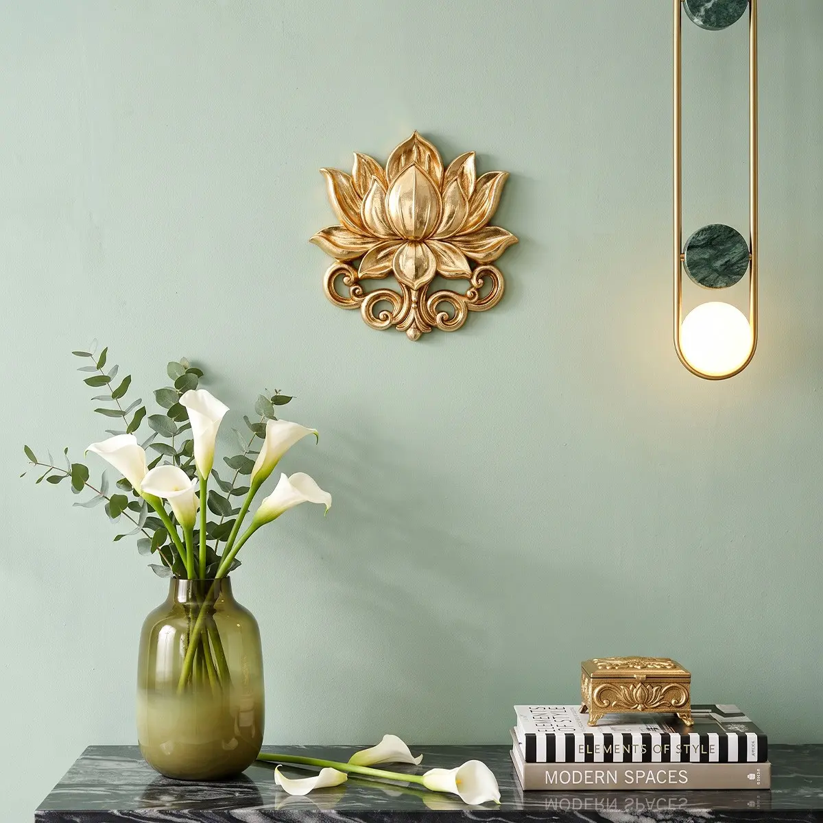 Lotus Relief Wall Hanging Decor, Artistic European Vintage Wall Art, Above Bed Wall Decor, Home Wall Decor, Resin Lotus Sculpture, Living Room, Bedroom, Entryway Decoration, Decoration Items