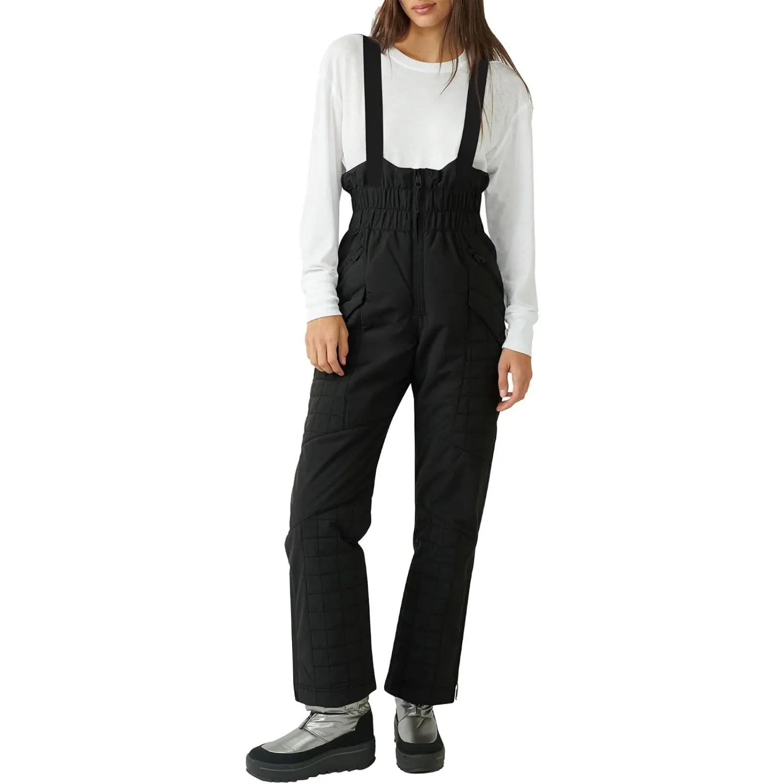 Yousify Womens Snow Pants Insulated Waterproof Winter Ski Bibs Overalls Snow Bibs S-2XL
