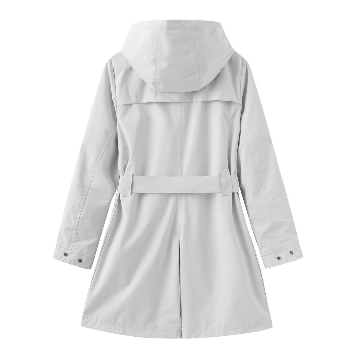 Women's raincoat/windbreaker, striped design, long hooded raincoat, outdoor windproof jacket/windbreaker suitable for hiking, waterproof and lightweight, outdoor hooded windproof jacket, women's waterproof raincoat