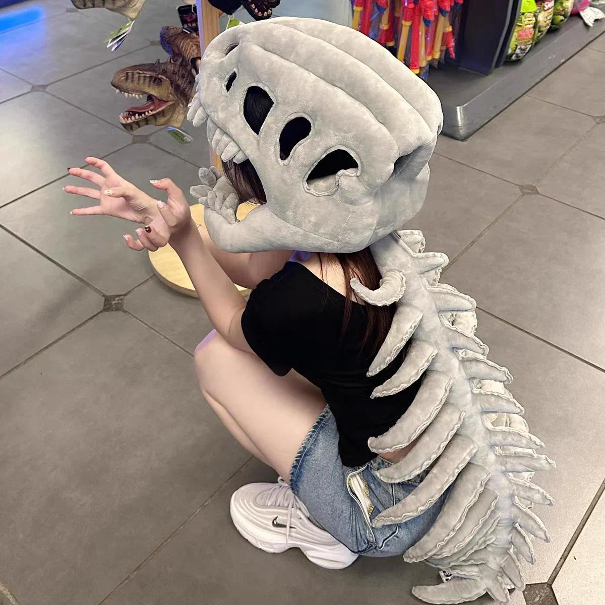 Hot Dinosaur Skeleton Cos Props Children Adult Cute Wearable Mask Halloween Party Carnival Cosplay Costumes Funny Headwear