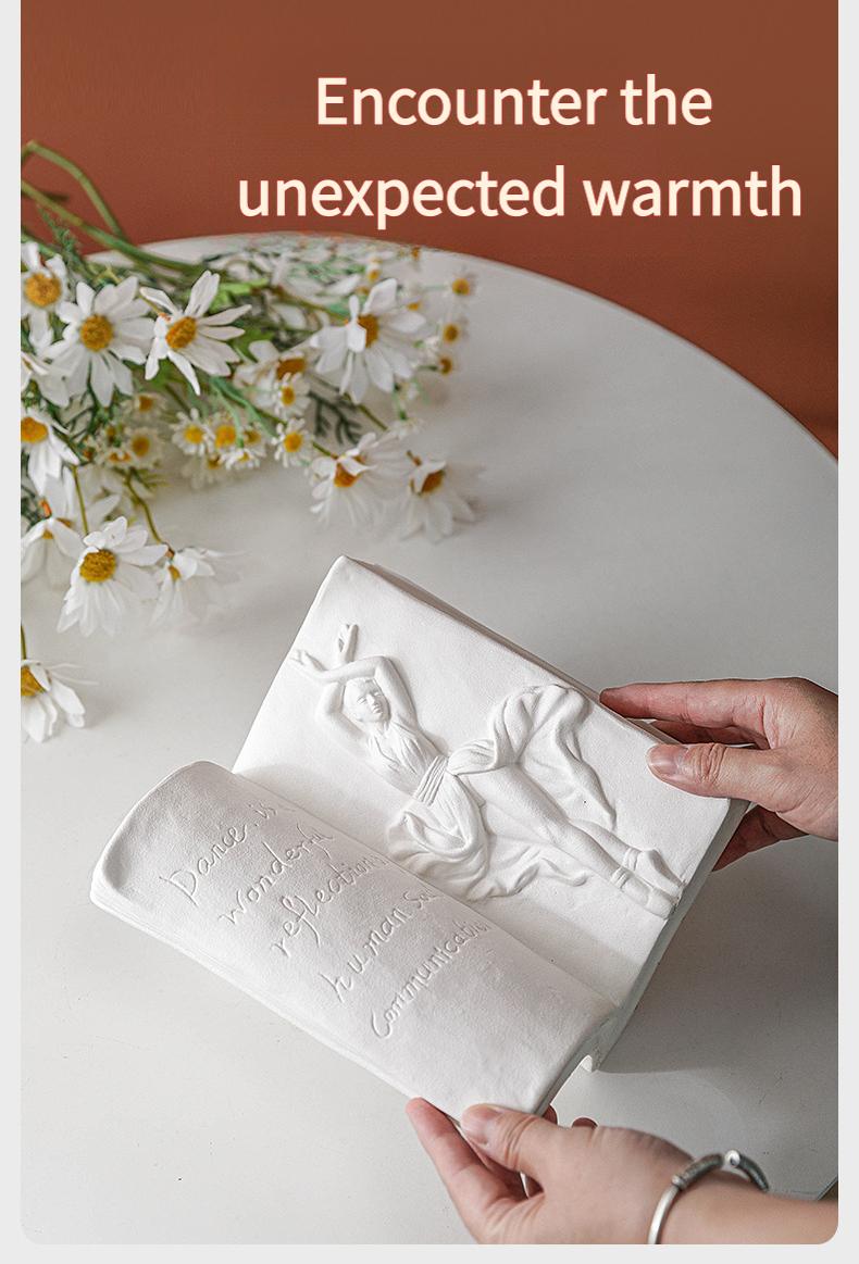 INS ceramic bookend stand creative human body vase home bookshelf desktop storage office bookend decoration