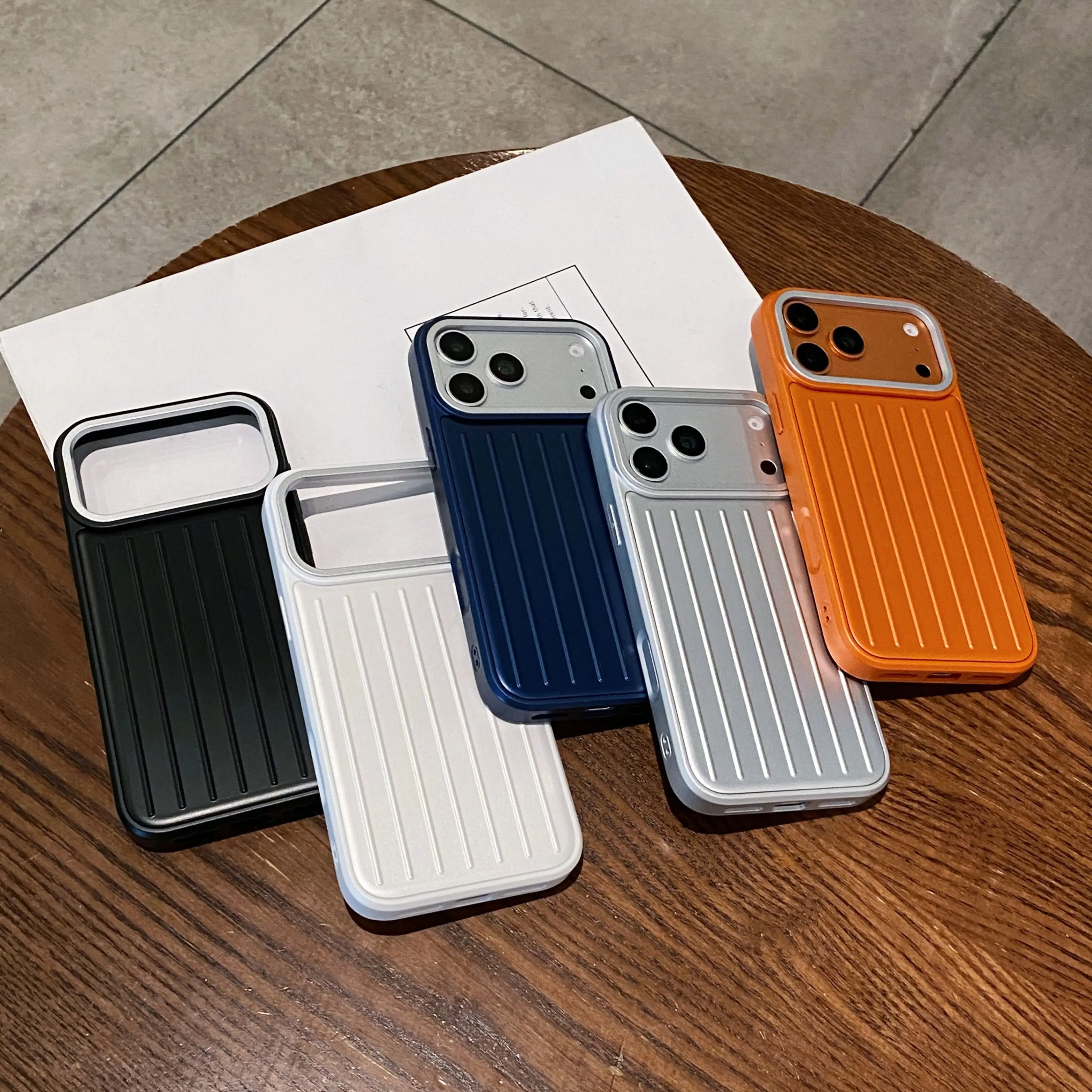 Luxury Luggage Texture Phone Case for iPhone 13-17 Pro Max, Slim Shockproof Full Coverage Shell, High-End Aesthetic Scratch Resistant Mobile Phone Accessory