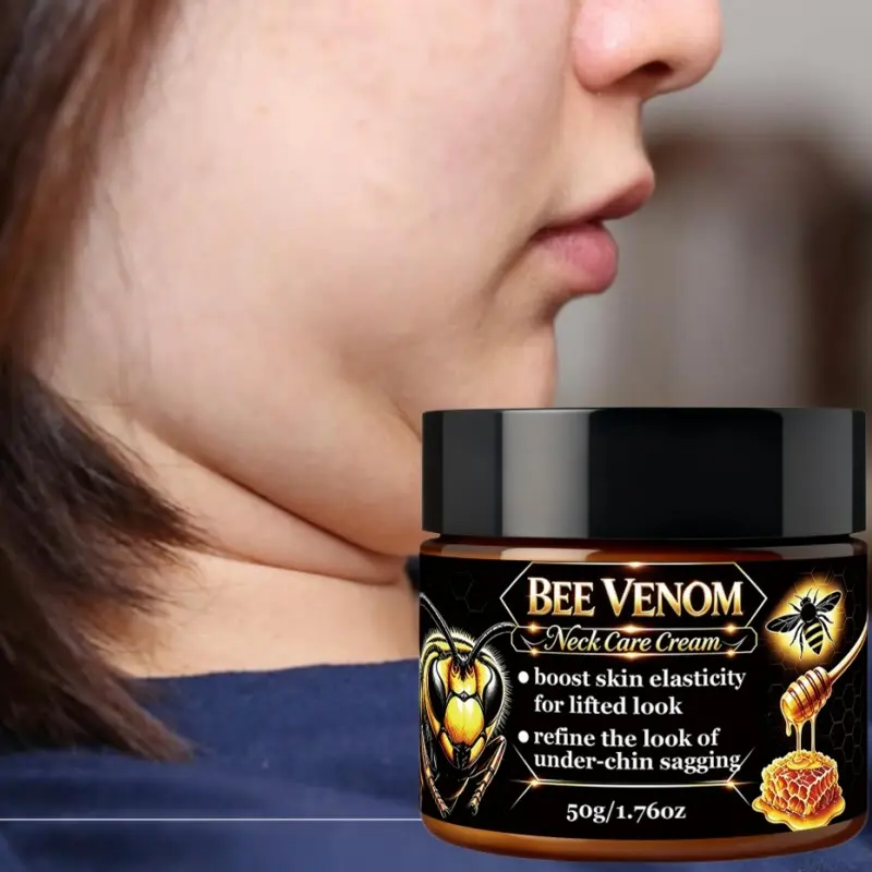 Bee Venom Neck Care Cream, Boost Skin Elasticity, Smooth Neck Skin, Improve The Look Of Sagging Skin & Double Chin, Hydrating Moisturizer For Neck, Enhance Skin Radiance, Firming Neck Cream For Daily Neck Skincare