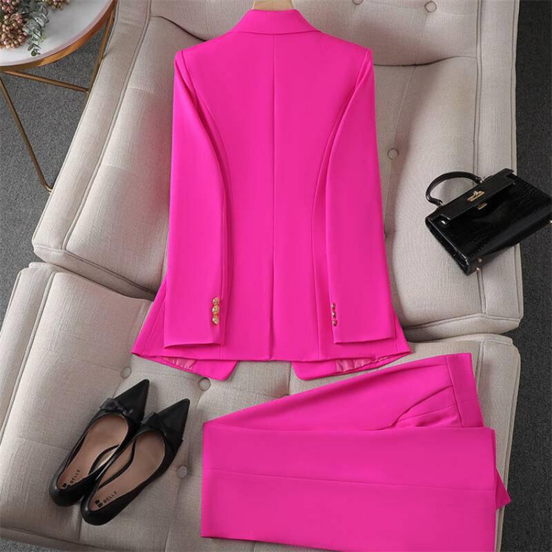 Vintage Blazer Slim Fit Fashion 2025 Women Korean Style Casual Design Sense Top and Trousers Set233