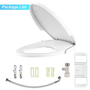 Gaomon-Dual Self-Cleaning Nozzle Bidet Toilet Seat, Fits Elongated & Round Toilets, Non-Electric Design, Adjustable Water Pressure & Temperature, Soft Close Lid, Quick Installation for Daily Sanitary Use