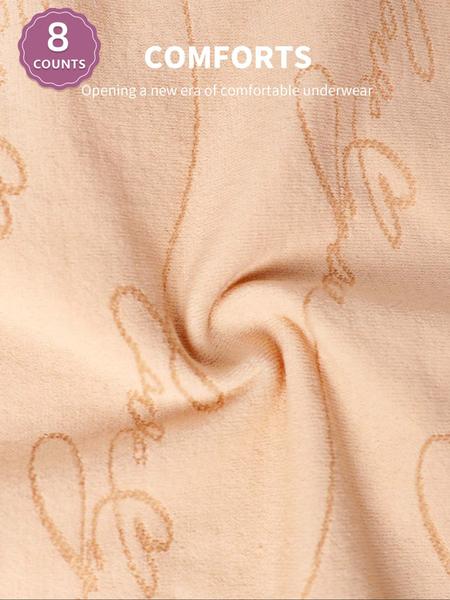 Women's Butterfly Shaped Panties, Soft Comfortable Fitted Underwear, High Quality Skin-Friendly Printed Triangle Briefs, Pack of 8