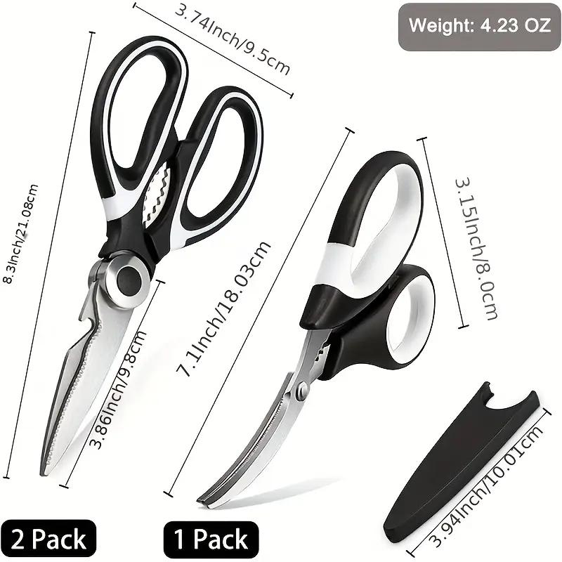 [Stainless Steel Scissors] 3pcs Heavy Duty Stainless Steel Kitchen Scissors | Food Grade Cooking Shears for Cutting Meat, Food, Fish, Poultry | Multipurpose Sharp Sissors for Dishwasher Safe