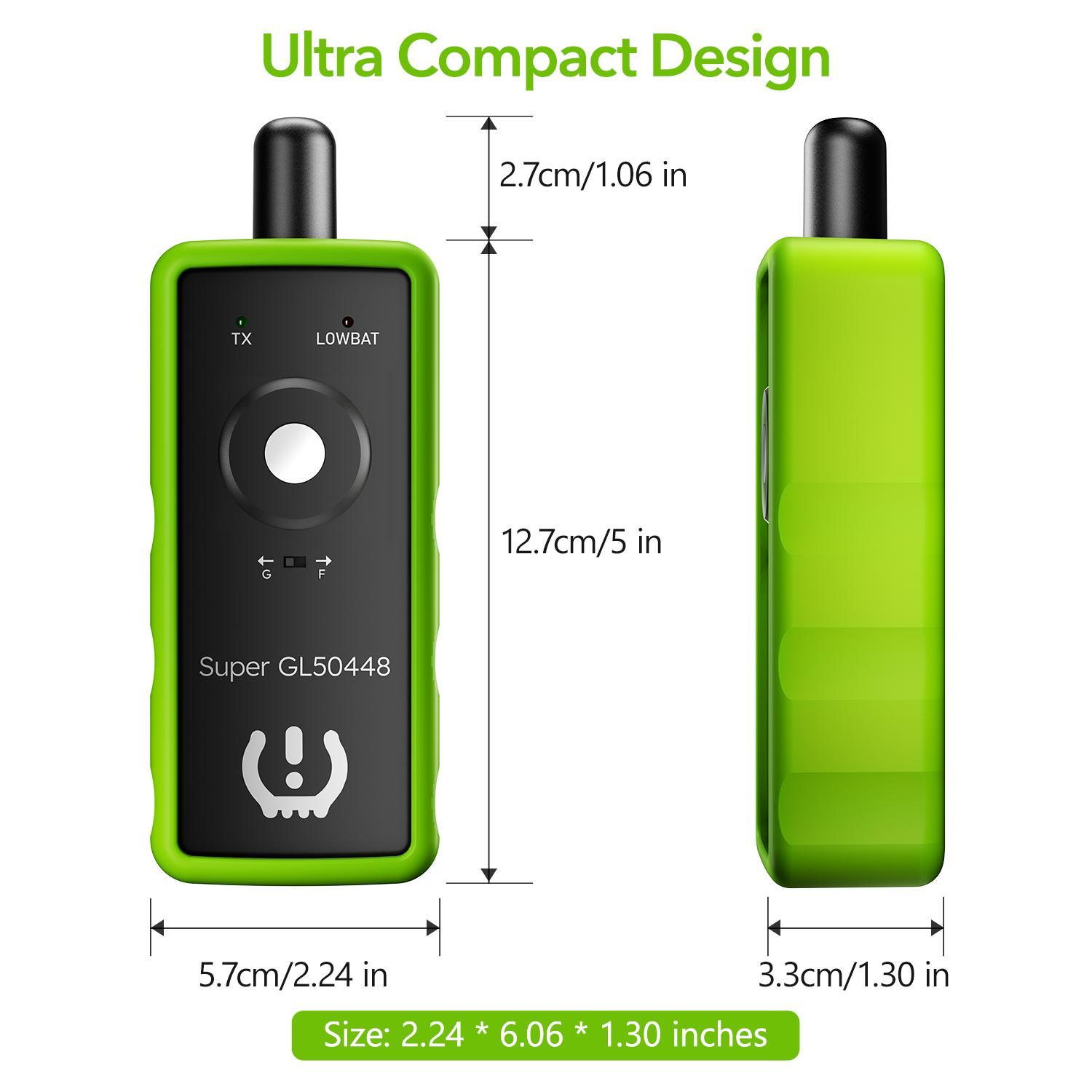 [For GM&Ford]VXDAS Super GL50448 2-in-1 TPMS Relearn Tool for GM & Ford |Green Edition Tire Sensor Reset Tool | One-Switch Activation for F150, Silverado, Sierra, Buick, Lincoln