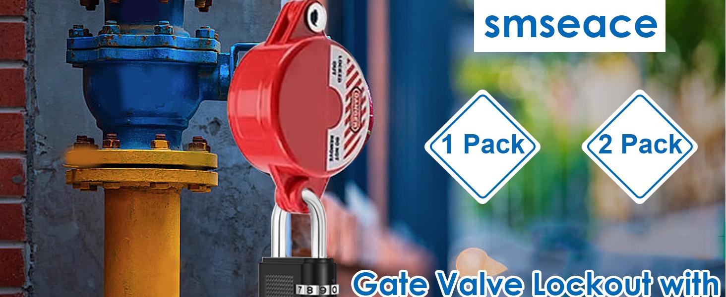 1 Pack Gate Valve Lockout Device with Coded Lock Suited for 1to2-1/2 gate Valve Handles Gate Valve Lockout Water Spigot Lock for Outdoor Faucet Water Spigot Faucet Devices