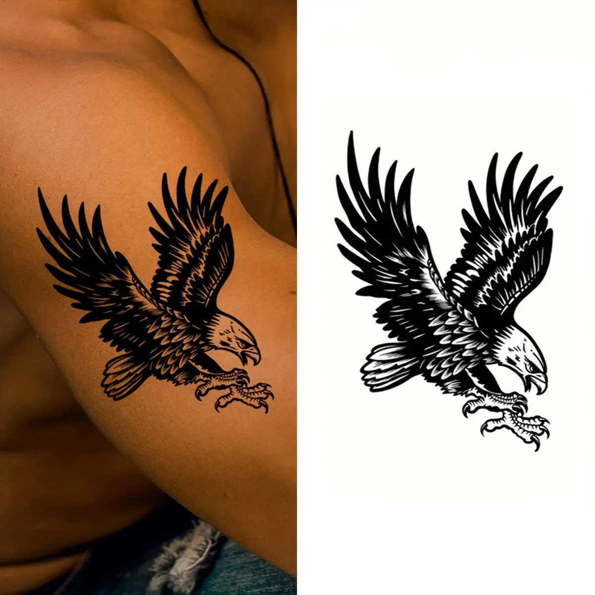 MEET Magic Tattoo Waterproof Temporary Tattoo Sticker Lasts To 15 Days Eagle Tattoo