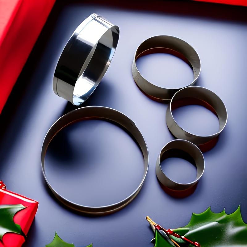 [Dumpling Mold Set] 5pcs Stainless Steel Round Dumpling Mold Set - Perfect for making dumplings, dough wrappers, cookies, and biscuits in the kitchen, Best for Christmas, Perfect for Thanksgiving