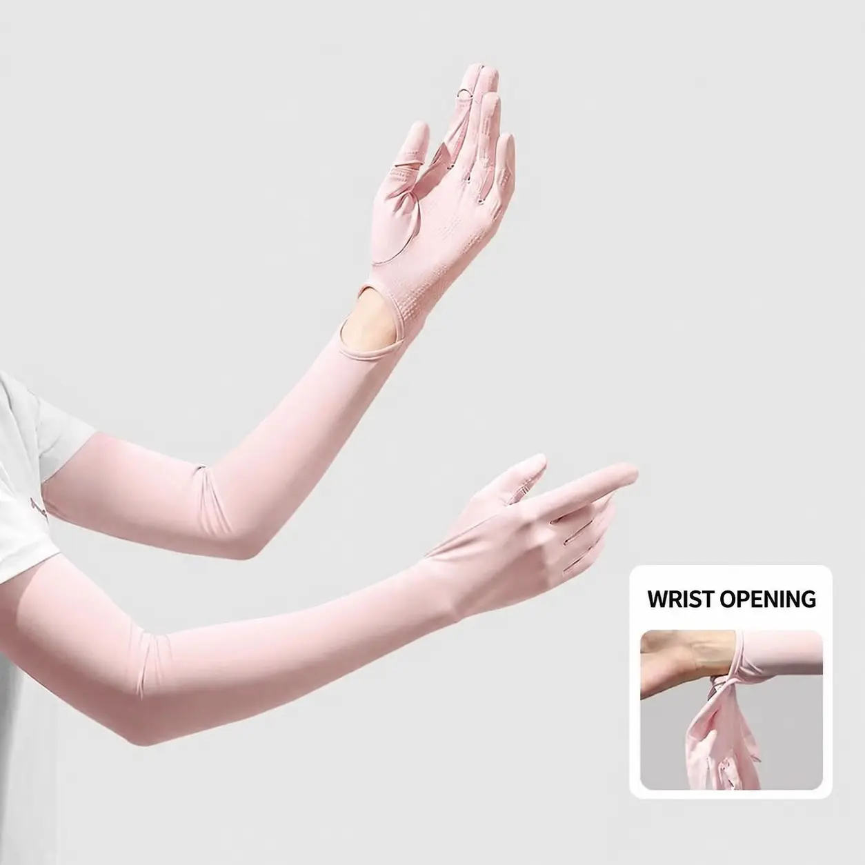 Women's Long Sun Protection Gloves, Touchscreen Arm UV Shield, Upf50+, Ideal for Summer Outdoor Activities, Cycling, Driving