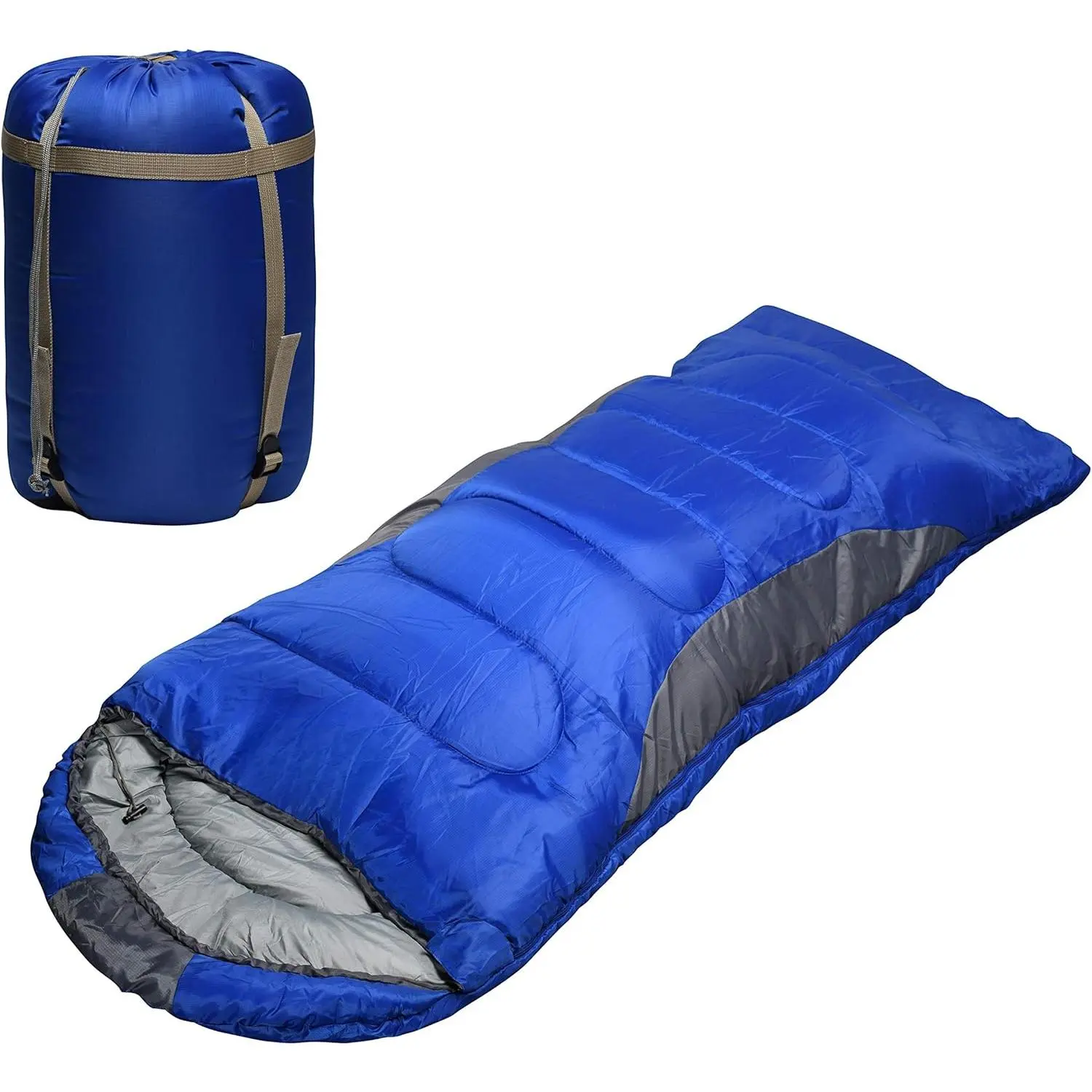 Adult 0-Degree Winter Sleeping Bag (450GSM, 5F-32F Temp Range) - Big & Tall, Waterproof, Portable with Compression Sack, Env Hoodie for Backpacking Hiking, No, No Warning Applicable