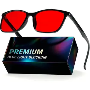 Sleep Glasses for 99.9% TR90 Blue Green Light Blocking  AR Coatings Red Lens for  Gaming