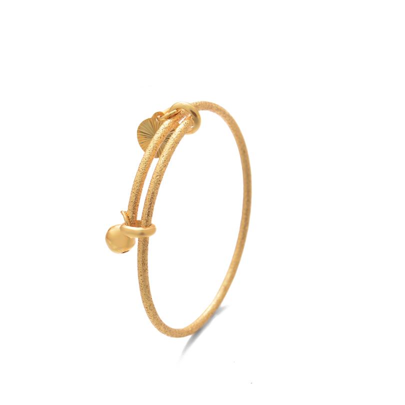 Gold Color Bangle for Girls/Baby/Kids Charm Gypsophila Bracelet Small Bell  Heart Jewelry Child Christmas Gifts