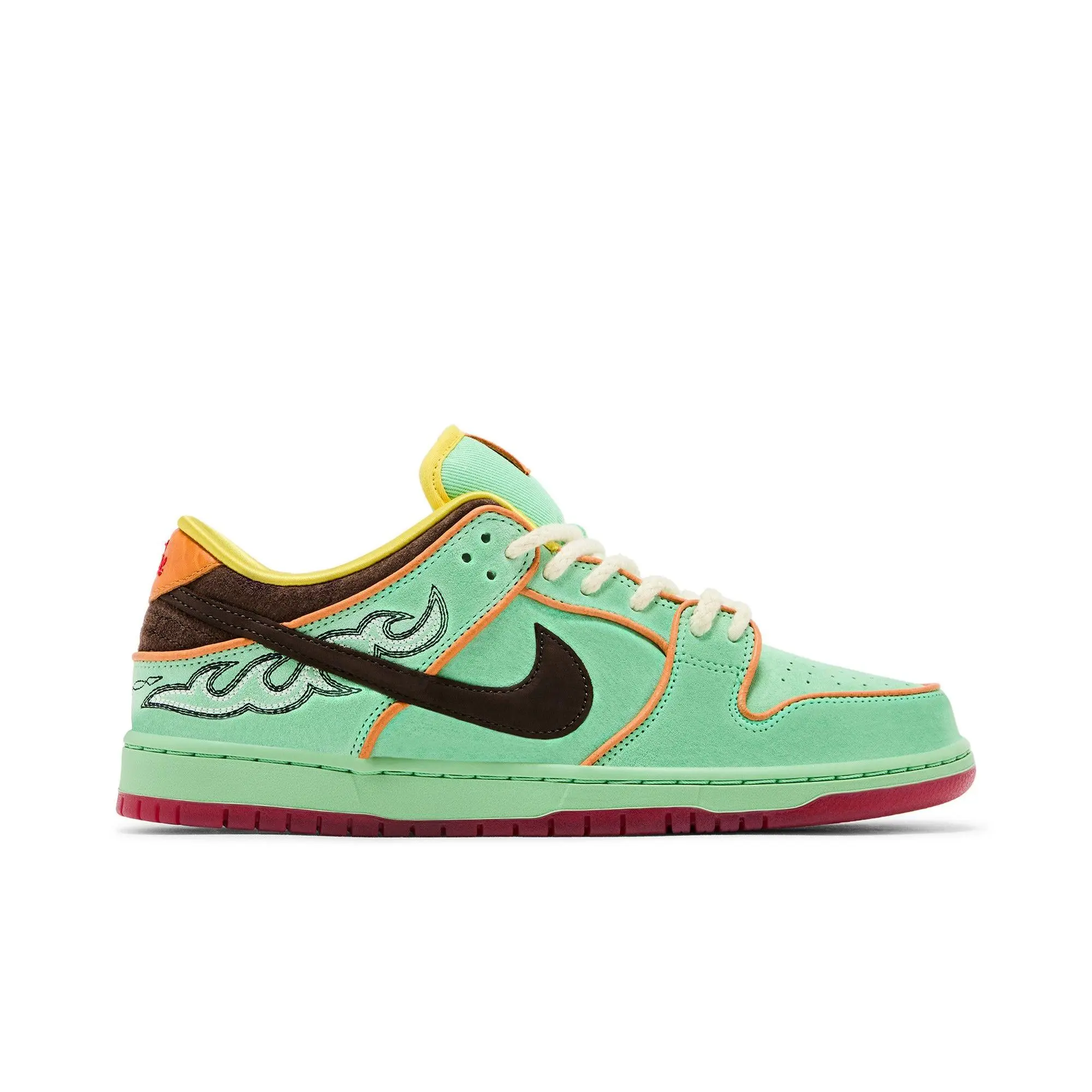 Nike Dunk Low SB 'Rodeo' (Unisex) Lace-Up Closure Low Ankle Suede Upper Multi-Size Sneakers, Tourmaline/Baroque Brown/Monarch, Style HF3058-300