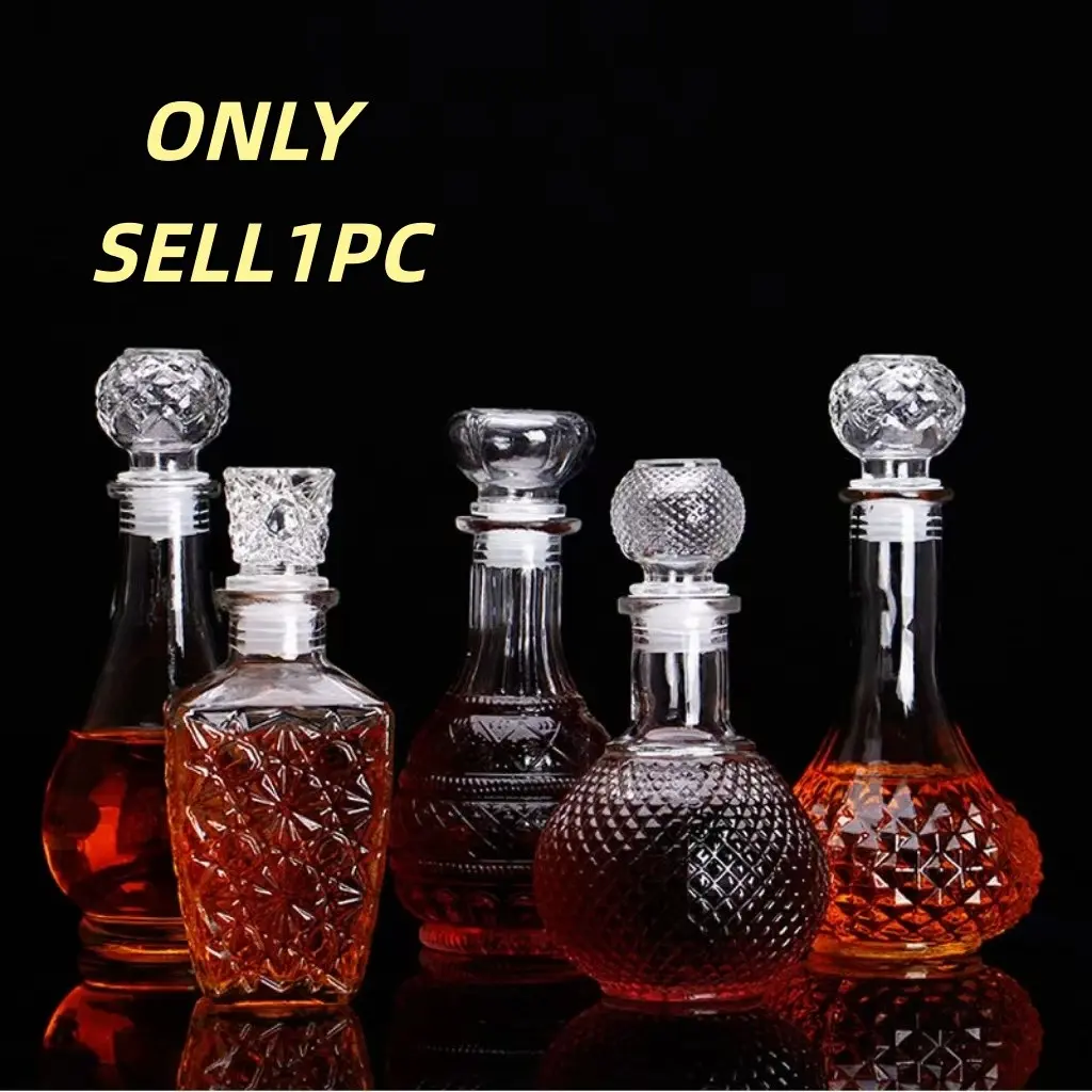 6.5oz Vintage Moon Water Glass Bottle with Stopper, Small Ritual Jar for Spiritual Water, Crystal Charging, Witch Aesthetic Decor (1 Piece)