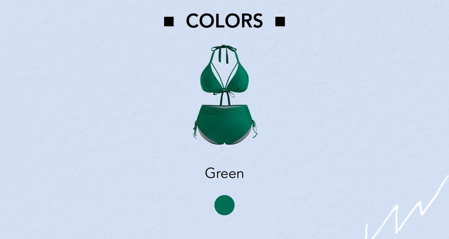 Cider Shaping Halter Solid Drawstring Cheeky Bikini Swimsuit Curve & Plus