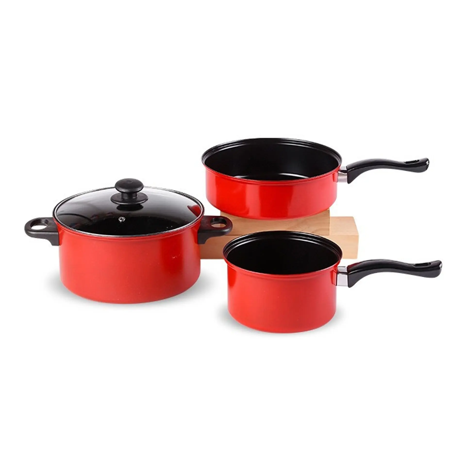 4-Piece Nonstick Cookware Set, Frying Pan, Saucepan & Stock Pot with Lids, Easy-Clean Kitchen Pots and Pans, Durable and Versatile Cooking Tools