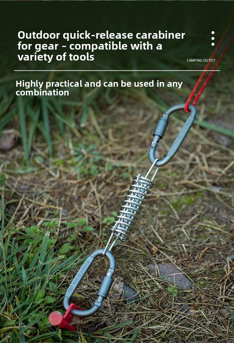 2*D - Type Aluminum Alloy Locking Carabiner Multi - function Outdoor Tactical Gear Mountaineering Buckle Keychain Bottle Clip for Hiking Camping