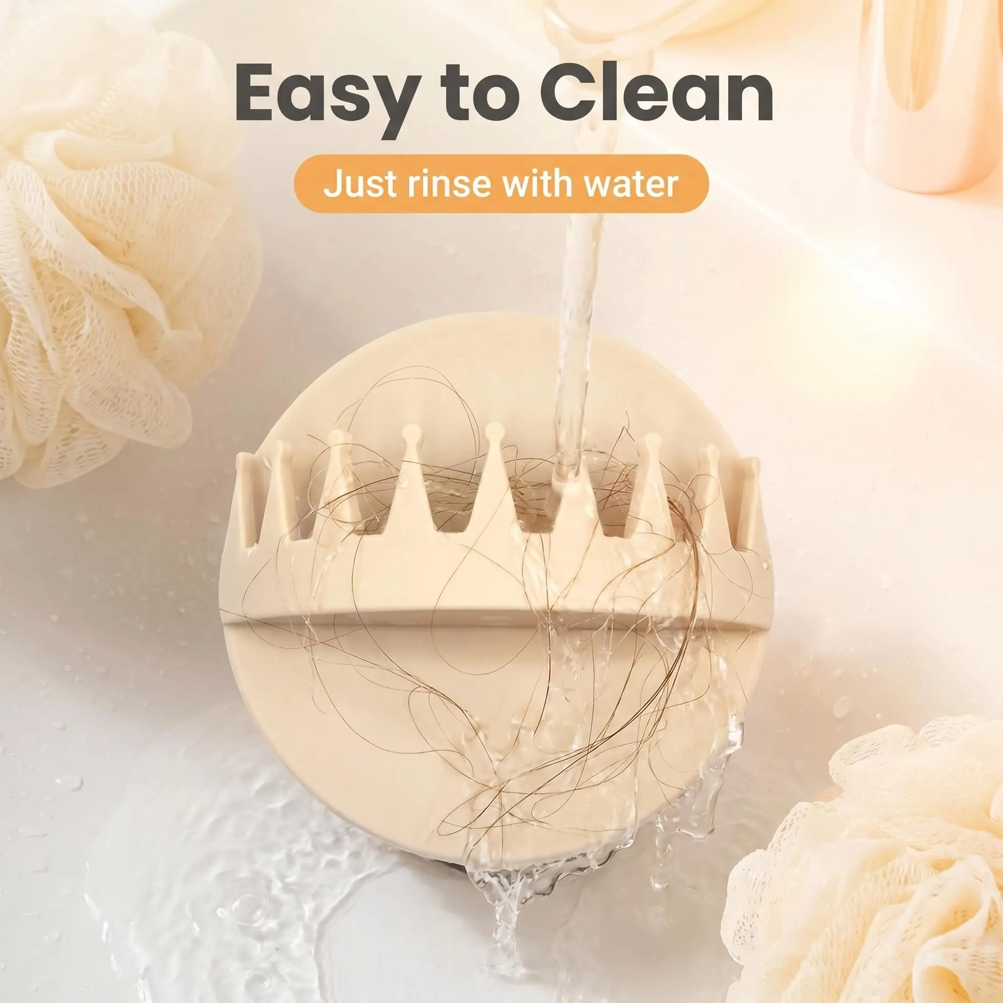 Hair Filter Net, Sink Clog Prevention Filter, Wall-Mounted Suction Cup Hair Collector, Bathroom/shower Silicone Hair Catcher, Rinse With Running Water, Long Term Use, Prevent Pipe Blockage!
