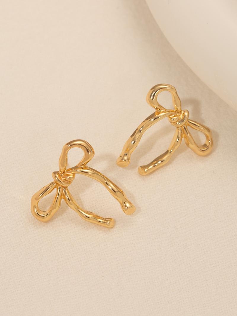 Women's Elegant Bowknot Design Stud Earrings, High Quality Earrings, Fashionable Jewelry for Women & Girls for Party, Daily Clothing Decor, Trendy All-match & Exquisite Jewelry for Birthday Gift