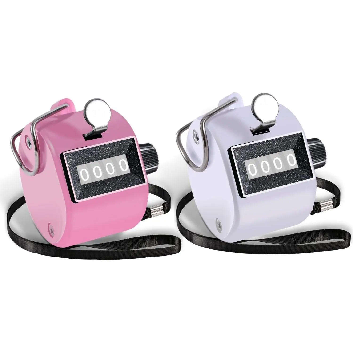 Clicker Counter Handheld Tally Counter 4-Digit Number Counter, 2 Pack Hand Mechanical Counters Clickers Pitch Umpire Click Counter for Coaching, Knitting, People, Lap, Fishing, Golf,