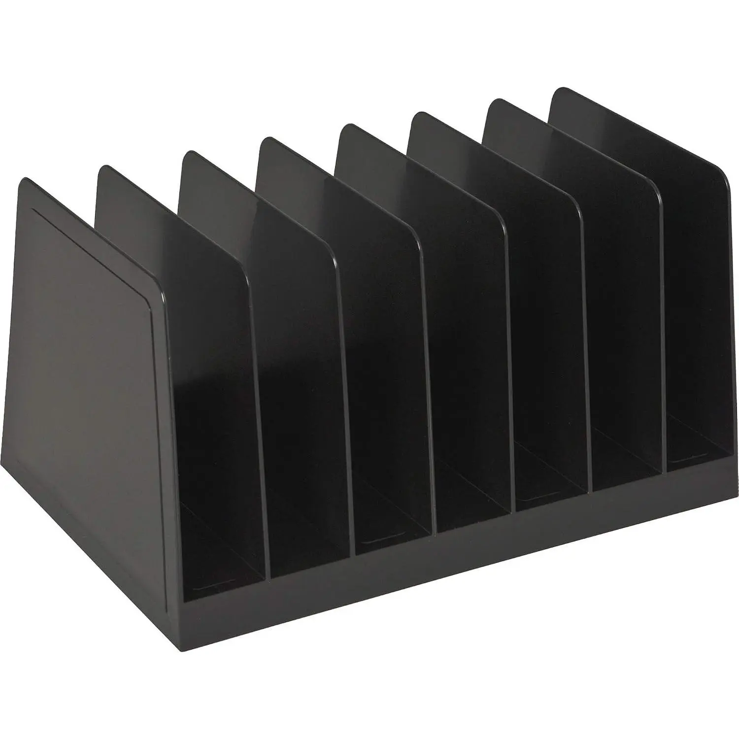Desktop File Organizer Mail Organizer 7 Compartments Office File Sorter for Easy access to files Invoices Letters Black Eco-Friendly 4.5" Height x 8.8" Width x 5.5" Depth