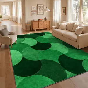 Local Delivery 4'x6' Washable Non Slip Green Circle Area Rug for Nursery