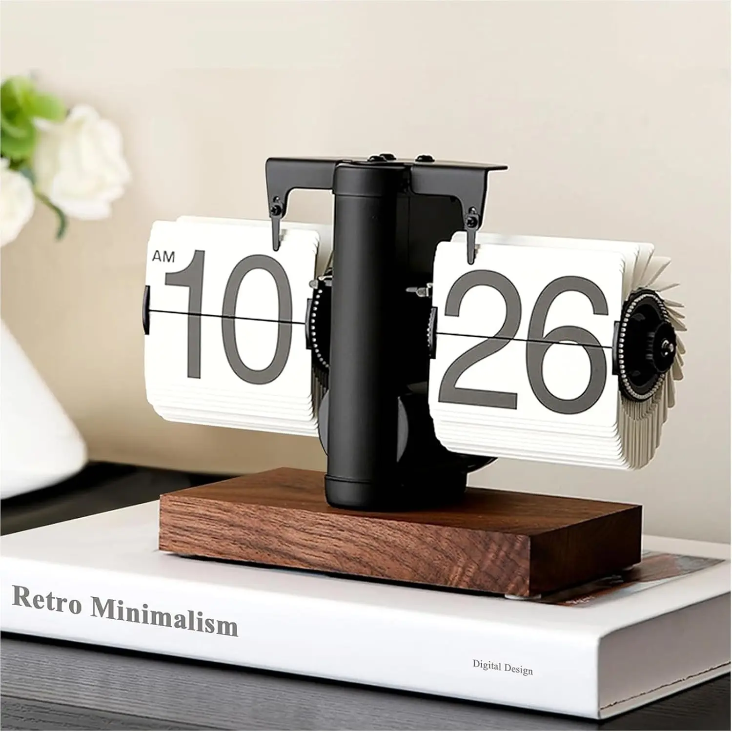 Flip Desk Clock, Black