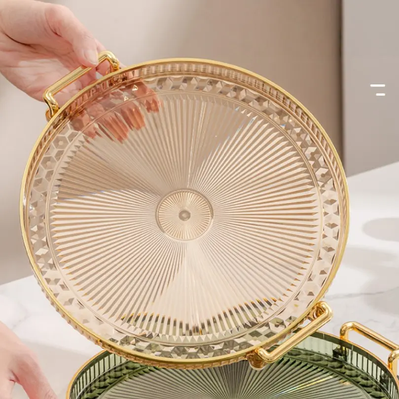 Tea Tray for Home Living Room, Round Single Layer Tea Cup Holder, Water Cup Rack, Drainage Tray, Kitchen & Dining Essential