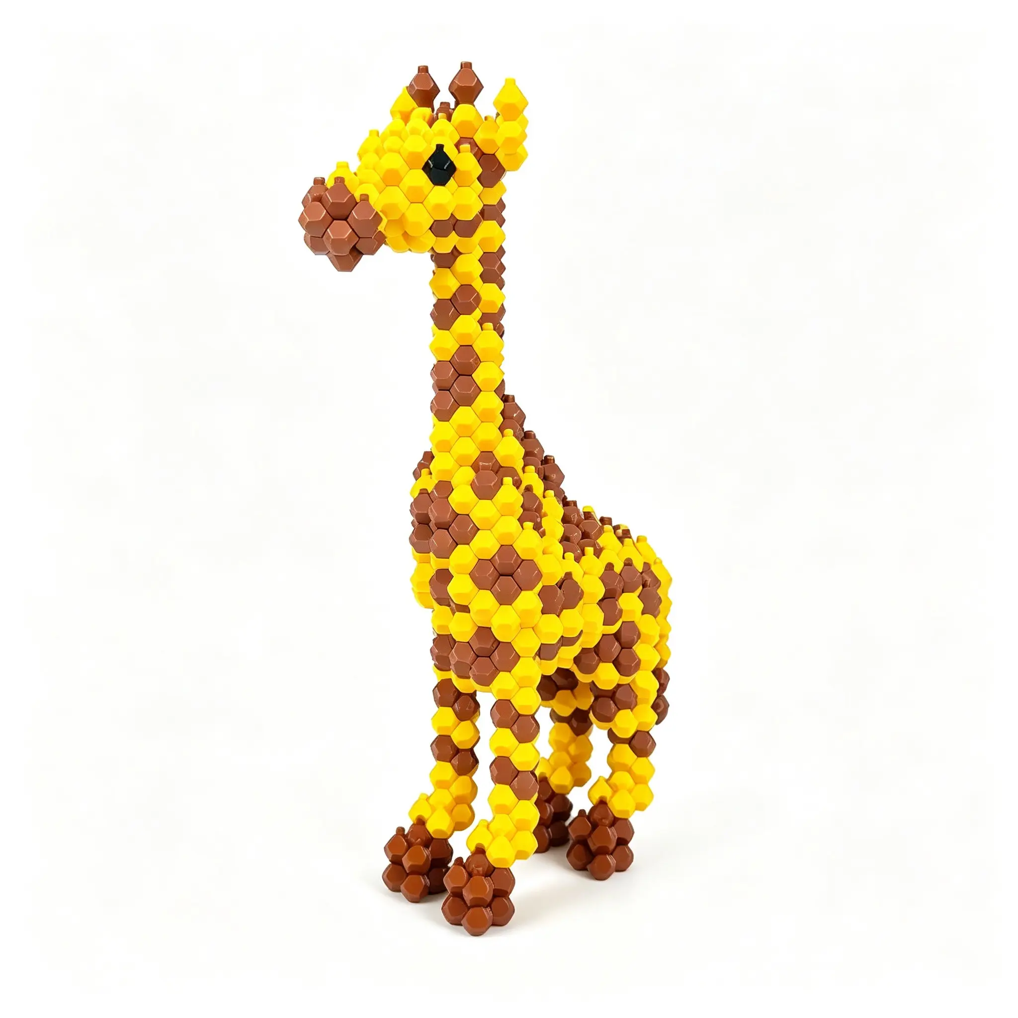 Creative Giraffe Pixel Building Blocks Toy, Interlocking Building Block Set, Free Assembly Puzzle for Kids, Stress Relief Decor for Home Office, Educational Fun Gift