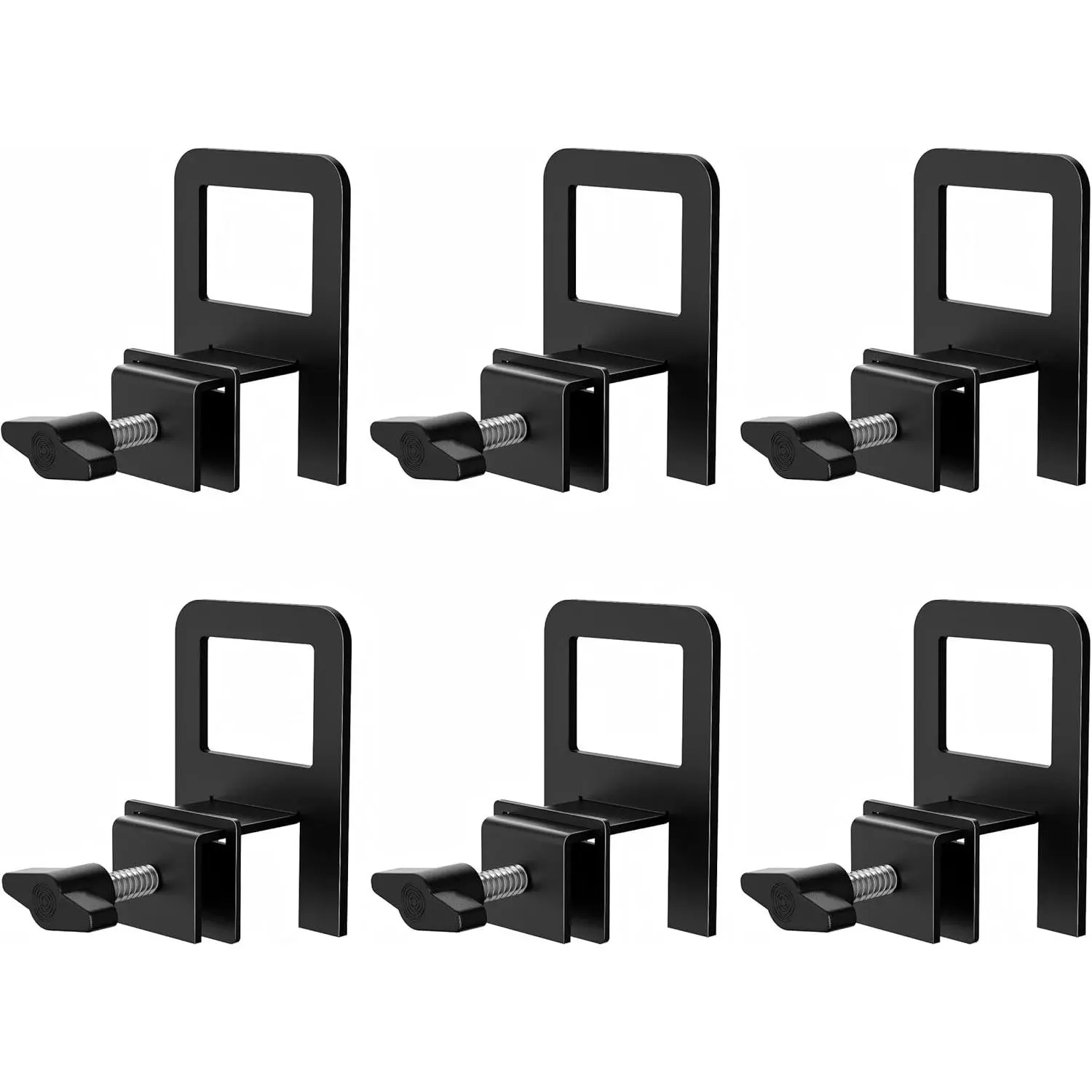 6 PCS Adjustable Anti‑Slip Mattress Slide Stopper Grippers Prevent Mattress Slipping, Metal Bed Frame Holder in Place, Black