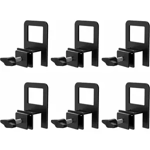 6 PCS Adjustable Anti‑Slip Mattress Slide Stopper Grippers Prevent Mattress Slipping, Metal Bed Frame Holder in Place, Black