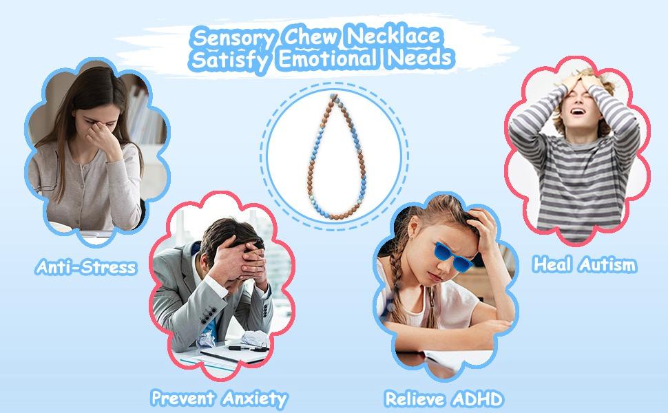 X-NKL02 Teething Necklace for Boys and girls - Integrated Safety Design for Toddler, Sensory Chew Necklace for Boys and girls, Boys, Girls with Autism, ADHD, Fidget - Nursing Breastfeeding Necklace for Mom