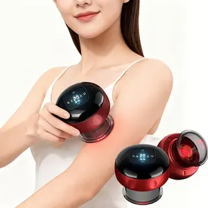 Portable USB Rechargeable Electric Cupping Device, 12 Temperature & Suction Levels, Digital Display, Pressure Release Valve, Neck Shoulder Back Use